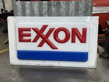 Vintage Exxon Gas Station Embossed Light Up Sign Panel Lexan Blow Mold NOS picture