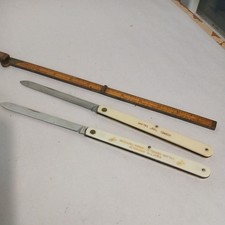 Vintage Colonial Pocket Knife Advertising Folding Melon Testing Salami Knife x2 picture
