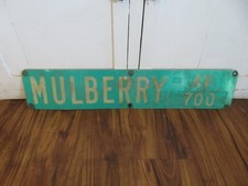 Vintage MULBERRY Av 700 Street Sign /s Two Available Old Street Signs picture