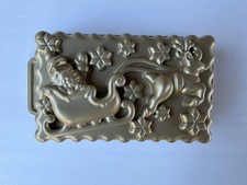 Nordic Ware Santa's Sleigh Pan Bread Loaf Mold Aluminum Reindeer Christmas Snow picture