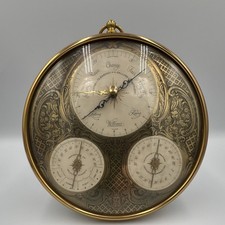 Vintage Longines-Wittnauer Weather-Key Instrument Brass Desktop Barometer  7” picture