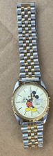 Vintage Lorus Quartz Mickey Mouse Watch Two-Tone Metal Band Disney Day/Date  picture