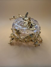 Franklin Mint Cinderella Crystal Pumpkin Coach 24K Gold Plated NEW No Box picture