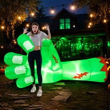  9FT Giant Zombie Hand Halloween Inflatable LED Outdoor Decoration picture
