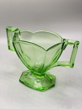 HEISEY WIDE FLAT PANEL COLONIAL LINE GREEN HOTEL SUGAR BOWL picture