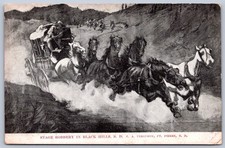 K46/ Black Hills South Dakota Postcard c1910 6-Horse Stagecoach Robbery 220 picture