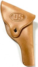 WWII US ARMY .38 SPECIAL PISTOL BELT HOLSTER W/FLAP-NATURAL RAW picture