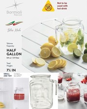 SLIM GLASS FRIDGE DOOR Pitcher 64 oz Half Gallon Space Saving Water Juice Carafe picture