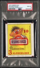 *Ultra Rare* Original 1978 Sesame Street Sticker Card Pack 1st Print PSA 8 Nm picture