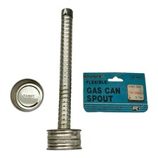 Vintage Rally Metal Flexible Spout Nozzle for Metal Gas Can W/ Cap & Screen picture