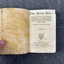 Antique 1900s Oxford KJV Holy Bible India Paper Humphrey Milford Over 100 Years picture