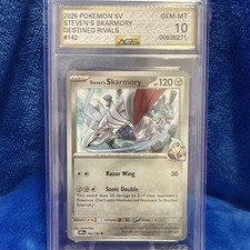 Pokémon Steven's Skarmory Destined Rivals #142 AGS Graded Gem-MT 10 Trading Card picture