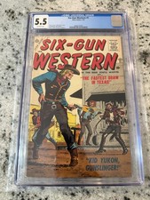 Six-Gun Western # 1 CGC Graded 5.5 Marvel Atlas Silver Age Comic Book 1957 JH21 picture
