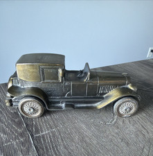 Vintage Banthrico Lincoln Brougham Car Coin Bank • 1974 Cast Metal • 7