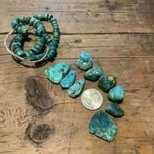 Turquoise Vintage Raw Nuggets, Tabs and Heishi Navajo picture