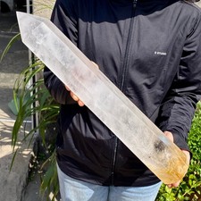 8.24LB Large Natural Clear White Crystal Obelisk Transparent Quartz Energy picture