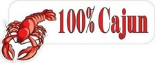 10inx4in 100% Cajun Crawfish Bumper Sticker Decal Vinyl Car Window Stickers D... picture