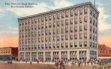 Hutchison Kansas 1916 Postcard First National Bank Building picture