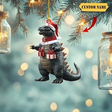 Personalized Christmas 2D Ornament,Custom Name Holiday Decor with Santa Hat picture