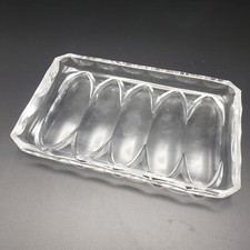 Vintage Crystal Relish Tray Rectangular Tranquil Trinket Dish 8.25