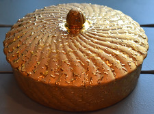 Vintage Weeping Gold Lidded Candy Dish 2 Pcs picture