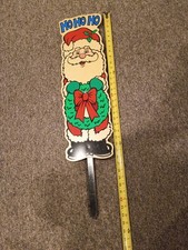 Vintage Hard Plastic Halloween Yard Art Sign 1998 Santa Ho Ho Ho picture