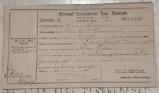 Rare Authentic El Paso Texas Prostitution Document Tillie Howard License 1889 picture
