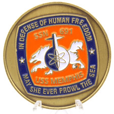 USS Memphis SSN-691 US Navy Submarine Challenge Coin 1.75