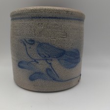 Vintage Rowe Pottery Works Salt Glazed Crock 5.5