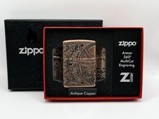 Zippo Lighter COPPER Armor Nautical Scene Design Collectors Windproof New 49000 picture