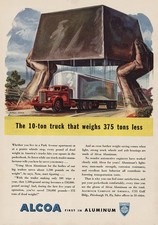 1946 Alcoa: 10 Ton Truck Weighs 375 Tons Less Vintage Print Ad picture