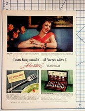 Loretta Young 1947 Adoration Silverplate 1847 Rogers Bros Vintage Ad picture