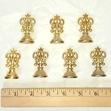 *Lot of 7* Vintage Gold Brass Ornate Scroll Top Design Wax Seal Sealing Stamps picture