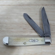 2000 Case XX 6254 D Natural Bone Damascus Blades Trapper picture