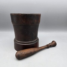 Antique Wood Mortar and Pestle picture