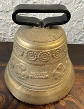 Vintage Swiss Brass Cowbell Alb Gusset Uetendorf 3138 4.5”H picture
