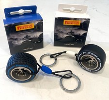 PIRELLI Tyre Keyring, Lot of 2 (Blue Wet Tire and White Hard Tire) 🛞 🛞 picture