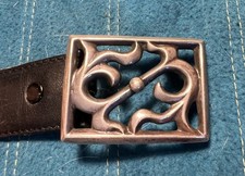 Vintage Sand Cast Silver Belt Buckle 24g K05 picture