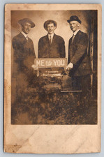 RPPC c1910s Portrait Group Photo Me For You Remington Typewriter Postcard picture