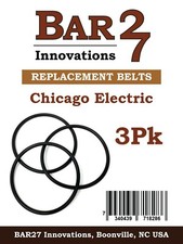 3 Pack Replacement Drive Belt CHICAGO ELECTRIC Rock Tumbler 93835 65840 65838 picture