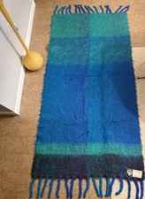 Vintage Lena Rewell Of Finland Handwoven Mohair Throw Blanket 36 x 74