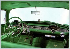 1956 Chevy Bel Air Green Interior Brochure Print Ad 9 x 6.25