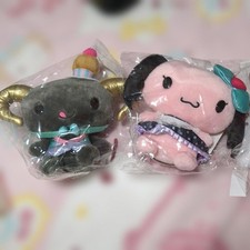 Sanrio LLOROMANNIC Cherry & Berry 15th Anniv. Plush Mascot Keychain Set of 2 NEW picture