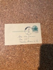 Vintage 1933 Beige Paper Postcard with Postmark picture