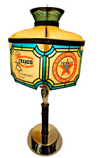 1977 TEXACO Lamp Stained Glass Table Light Super rare Vintage picture