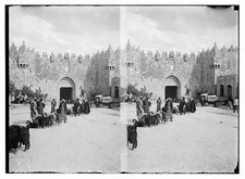Photo:Jerusalem Israel 1910s City Gates Market Scene Stereograph picture