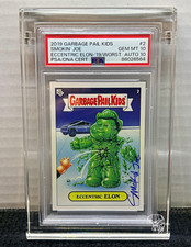 Topps 2019 Was The Worst GPK #2 Eccentric Elon Musk Auto PSA 10 Card & Auto Rare picture