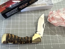 STEEL WARRIOR SW-405CSS Cobra Skin LG Choctaw Chief Lockback Knife w Sheath NIB picture