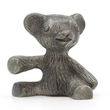 PEWTER Tiny Sitting Teddy Bear - 1/2