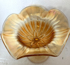 Fenton Marigold  Carnival Stippled Rays and Daisy Compote 6